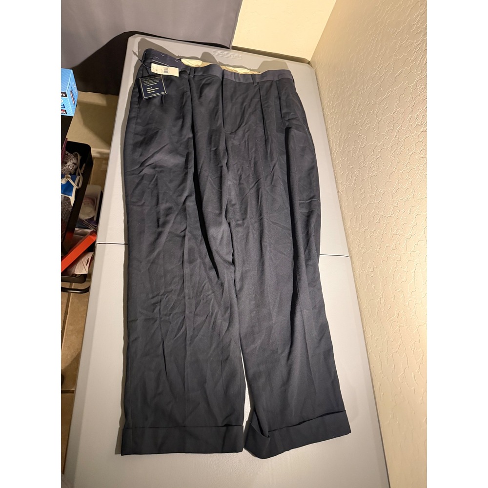 Polo Ralph Lauren The Beaton Pant Black Pleated Cuffed Dress Trousers 40x30 NWT
